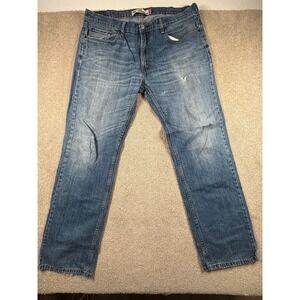 Levi's 559 Jeans Mens 38x34 Blue Denim Cotton Relaxed‎ Fit Straight Leg Distress